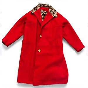 VINTAGE Early 1960s long red wool coat women’s large or one size fits most